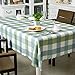 OstepDecor Waterproof Tablecloth 60 x 84 Inches Polyester Decorative Table Top Cover for Kitchen Dining Room End Table Protection, Rectangle/Oblong, Green