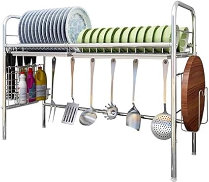 DJSMsnj - Estante de almacenamiento de cocina, escurridor de acero