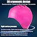 KATTEONG Swimming Cap Silicone Non-Toxic Tasteless Long Hair Swim Cap with 3D Ergonomic Design Ear Pockets and Great High Elasticity for Teenagers Women and Adults Keeps Hair Clean Ear Dry