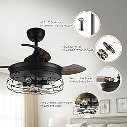 Parrot Uncle Ceiling Fans with Lights and Remote