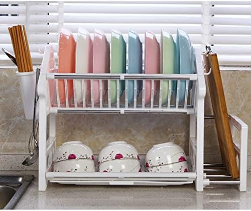 RENLEINB 2 Tier Dish Drainers Dish Drying Rack Kitchen Counter Top Rustproof