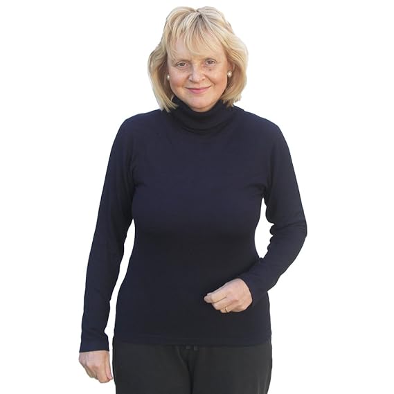 JRB Golf Ladies Knitted Stretch Long Sleeve Golf Roll Neck in Navy Blue (Extra Large): Amazon.co 