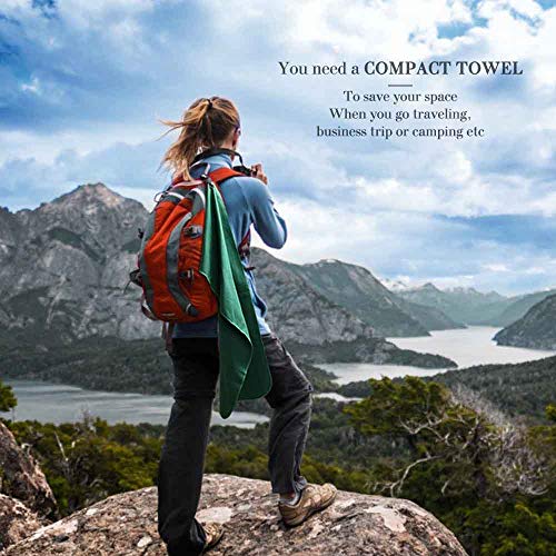 Relefree Microfiber Towel, 2 Sizes Sports, Travel, Camping Towel, XL(60x30'') & XS(24X15''), Quick Dry, Ultra Absorbent, Suitable for Fitness, Camping (ArmyGreen, Large Set (30x60" & 12x24"))