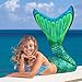 Fin Fun Mermaid Tail with Monofin for Kids, Boy & Girls - Large, X-Large - Green