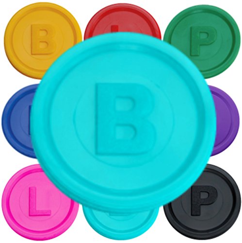 100 Token Turquoise B Bottle Bill Game Tokens Container Deposit Pledge Learning Counting Counters Refund Coins Chips available with Letters B, P, or L and many different colours