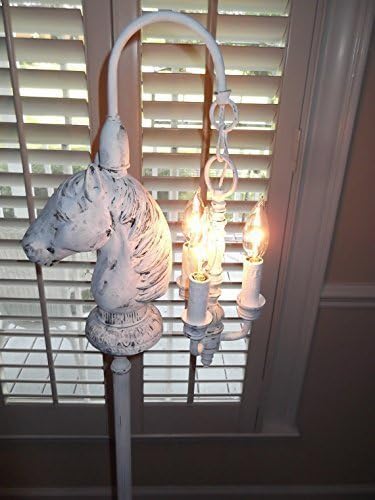 Chandelier floor Lamp equine horse lamp, shabby chic farmhouse light,Vet, animal lamp, mancave, western. horse sculpture