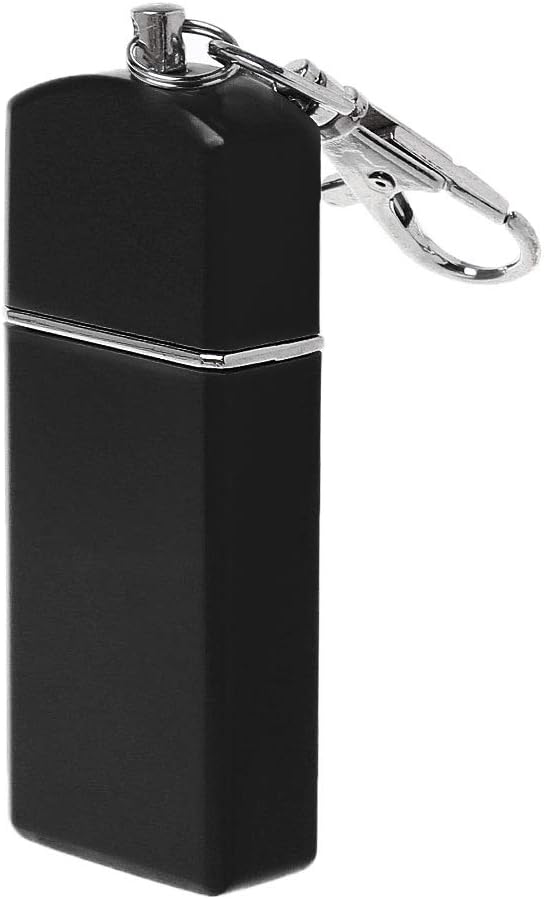 JERKKY Pocket Lid Ashtray Portable Mini Windproof Cases Key-chain Outdoor Smoking Accessory Black
