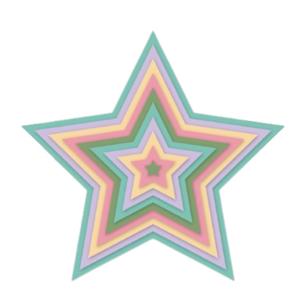 Craftelier - Set of essential dies for scrapbooking and other crafts | Star shape - Approximate size of dies between 1 x 0.8 cm and 14.5 x 13.7 cm