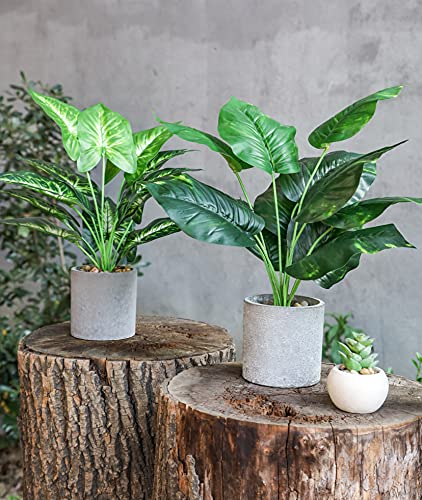 JC nateva 2pcs 16" Fake Plants Artificial Plants for Farmhouse Bathroom Kitchen Office Home Decor Indoor - Image 8