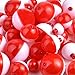 Coopay Fishing Bobbers 30Pcs-50Pcs/Lot Hard ABS Fishing Floats Set Snap on Float Red/White Bobbers Push Button Round Buoy Floats Fishing Tackle Accessories (0.5+1+1.25+1.5+2=50pcs)
