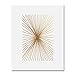 Burst Lines Gold Foil Art Print Abstract Hand Drawn Metallic Poster Geometric Modern Art Contemporary Wall Decor 5 inches x 7 inches B23