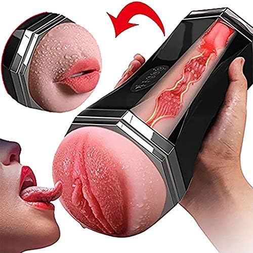 2 in 1 Double Head 8 Speed Best 3D Male Oral Sucker Sucking Best Male delay Training Relaxing Boyfriend Best Gift Black