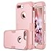 iPhone 7 Plus Case, AOKER Hybrid Heavy Duty Shockproof Full-Body Protective Case with Dual Layer [Hard PC+ Soft Silicone] Impact Protection for Apple iPhone 7 Plus 5.5 Inch (Rosegold)