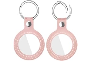 Aphrordity 2 Pcs Quarter Holder Keychain, AA Coins Chip Keychain, Hand-Made PU Leather Sobriety Coin Holder Size 40mm with Crystal Clear Windows, Perfect for Recovery Medallions, Collectible Coins