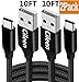 Charger Cable,USB Type C,2Pack 10FT,Super Long Braided,Fast Charging Cord for Google Pixel 2 XL,Samsung Galaxy S9 Plus,S8,Note 8,LG G7 ThinQ,V30S,V30,V20,G6,Moto G6,X4,Sony Xperia XZ2,ZTE Blade Z MAX