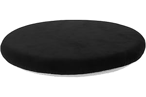 Ciieeo 15-Inch Round Memory Foam Seat Cushion, Black Stool Pad for Kitchen and Barstools, Non-Slip Circular Chair Mat for Har
