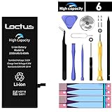 2200mAh High Capacity Battery for iPhone 6 with Complete Replacement Tool Kit, Two Sets of Adhesive Tape and Instructions Included by LOCTUS 24 Months Warranty