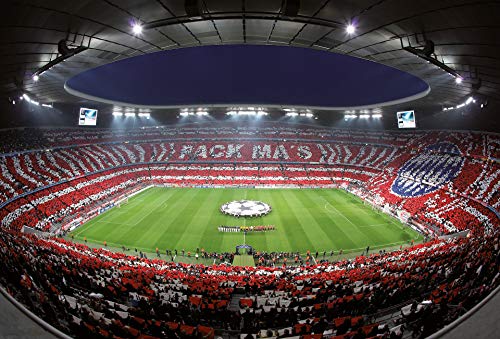 A.S. Creation Wallpaper - FC Bayern Wallpaper in Red, White and Green - Non-Woven Wallpaper Wall Chart XXL 384 x 260 cm