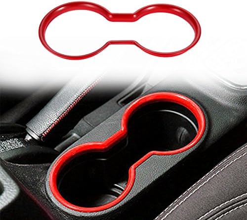 ICARS Red Interior Inner ABS Inner Front Water Cup Holder Cover Guard Trim Accessories for 2011 2012 2014 2013 2014 2015 2016 2017 Jeep Wrangler JK &amp; Unlimited 1pc