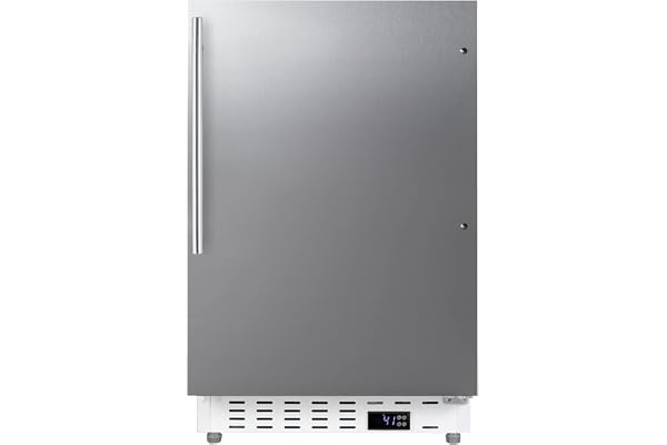 Summit Appliance ALR46WSSHV 20" Wide Built-In All-Refrigerator, ADA Compliant, Adjustable Thermostat, Removable Door Racks, Automatic Defrost, 3.53 cu.ft Capacity, Temperature & Door Alarms