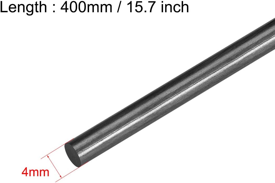sourcing map Carbon Fiber Rod for RC Airplane DIY Craft 4mm Matte Pole 400mm 15.7 Inch, 10pcs - Image 3