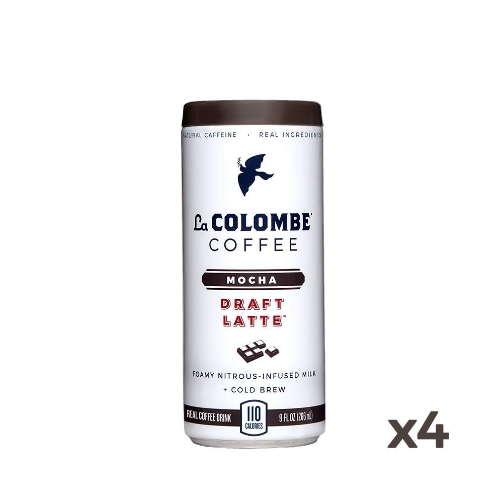 La Colombe Mocha Draft Latte - 9 Fluid Ounce, 4 Count - Cold-Pressed Espresso and Frothed Milk + Dark Chocolate - Made With Real Ingredients - Grab And Go Coffee