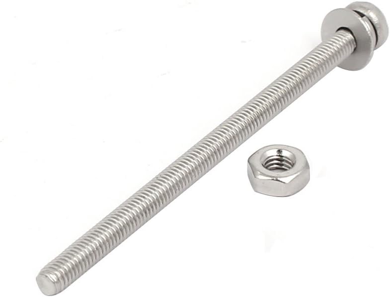 sourcingmap M3x50mm 304 Stainless Steel Phillips Pan Head Bolt Screw Nut w Washer 12 Sets, Silver - Image 4