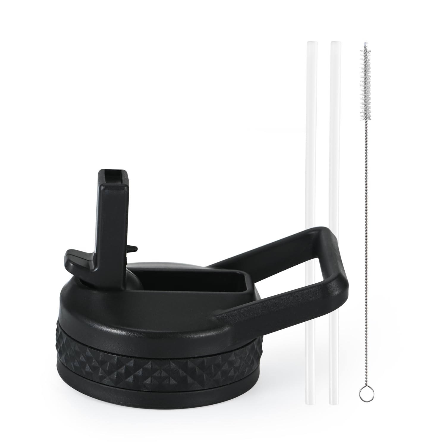 Photo 1 of RAYMYLO Straw Lid for Hydro Wide Mouth Flask 20 32 40 64 87 128oz, Compatibility Most Sports Water Bottle, Non-BPA & Non-Toxic & Leakproof, Replacement Accessory with Handle and 2 Straws