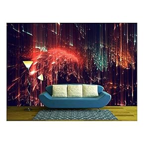 Abstract Shapes Made of Fractal Textures - Removable Wall Mural | Self-Adhesive Large Wallpaper - 66x96 inches
