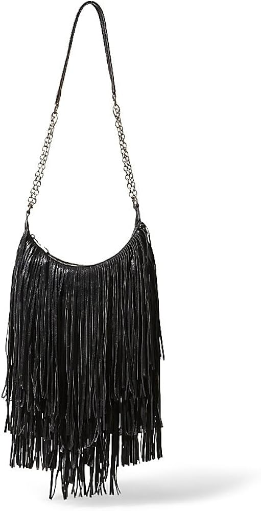 steve madden black fringe purse