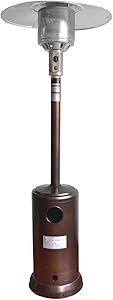 Stainless Steel Patio Heater with Wheels and Table Large, 88 Inch Outdoor Propane Standing Heater