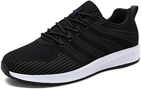 UNMK FUN Fashion Black Sneakers Men's Walking Shoes 9518W01 Running Shoes (8, Black)