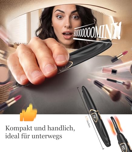 2-in-1 Heated Eyelash Curler, No. 1 in Precise Temperature Control, Certified Fast Heating Technology for Instant Styling, Heated Eyelash Curler for Morning, Office, Travel, Event