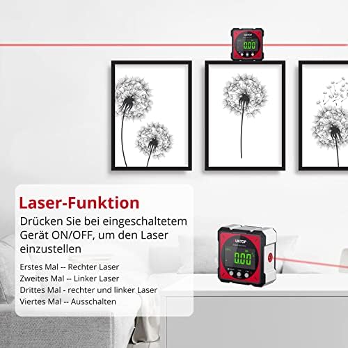 Digitaler Laser Neigungsmesser Magnetisch Nivellierbox für Bau, DIY