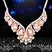 NLCAC Wedding Necklace Teardrop Chanderlier Necklace for Bride (champagne v necklace)