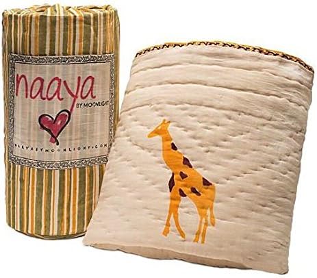 Naaya by Moonlight Organic Cotton Baby and Toddler Quilt 50" x 38" (Giraffe)