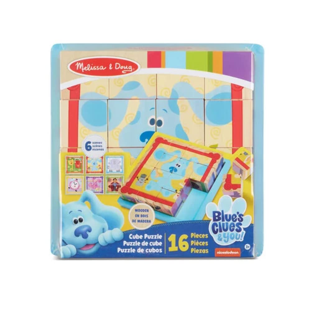 Melissa & Doug Blue's Clues & You Wooden Cube Puzzle | Puzzles | Age 3+ | Gift for Boy or Girl