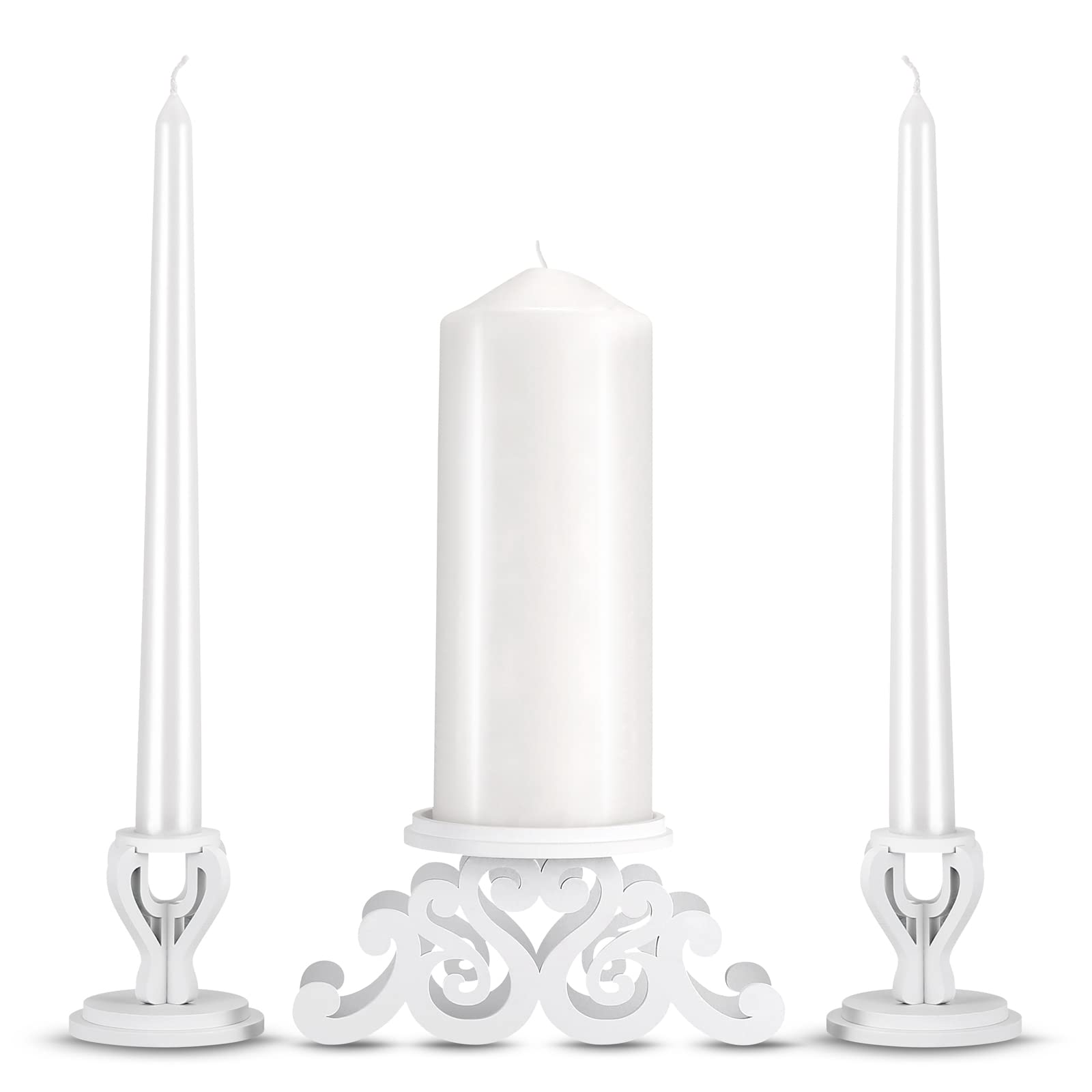 Rozrety Unity Candle Holder - Unity Candles Stand for Wedding Ceremony Set - Pillar Taper Candle Holders for Weddings Centerpiece Decoration,Bridal Shower(Candles not Include)