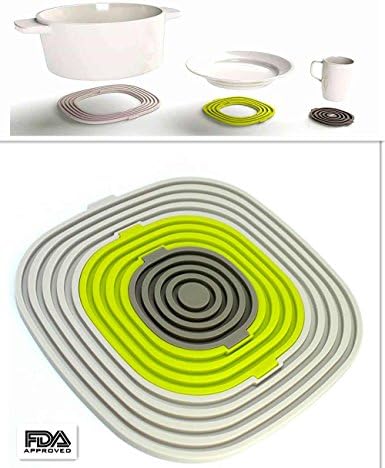 Miji Silicone Pot Holder Heat Resistant Kitchen Potholder Pan Holder(3in1,Tricolor)
