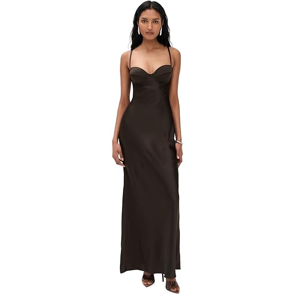 Ronny Kobo Women's Naila Lace Maxi Dress, Chocolate Brown, Medium at Amazon  Women's Clothing store