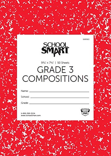 School Smart Skip-A-Line Ruled Composition Book, Grade 3, Red, 100 Pages