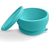 Octopod Silicone Baby Suction Bowl With Lid - Toddler & Baby Bowls, Baby Food Containers, Spill Proof Bowls For Toddlers, Suction Baby Bowls With Lids, Food Grade Silicone Bowls For Babies (Turquoise)
