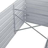 vidaXL Garden Raised Bed Outdoor Grey Galvanised Steel Planter 240x80x77 cm view 6