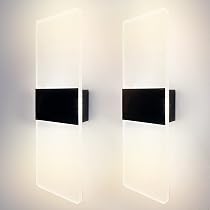 Volcode 2-Pack RV LED Wall Sconce Lights - 12V With On/Off Switch, Textured Acrylic Lens For Camper, Trailer, Van
