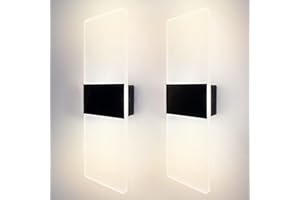 Homdec 2Pack RV LED Wall Sconce with Switch, 12Volts RV Interior Vanity Light Fixture with Acrylic Lens, LED Bedside Light for RV Motorhome Camper Trailer