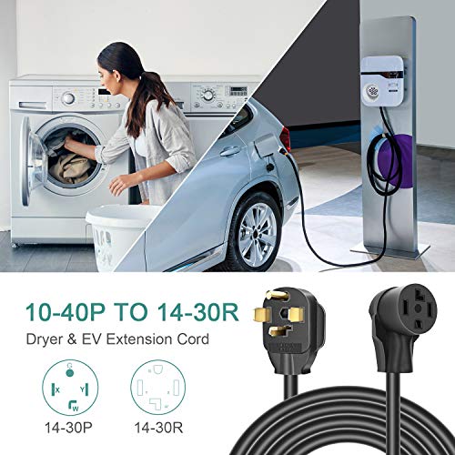 Rophor Dryer Extension Cord 4 Prong, 30 Amp NEMA 1430P to 1430R