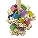EBaokuup Large Medium Bird Parrot Chewing Toy - Natural Wooden Parrot Blocks Knots Tearing Toy Bird Cage Bite Toy for African Grey, Macaws Cockatoos, and a Variety of Amazon Parrots (Small)