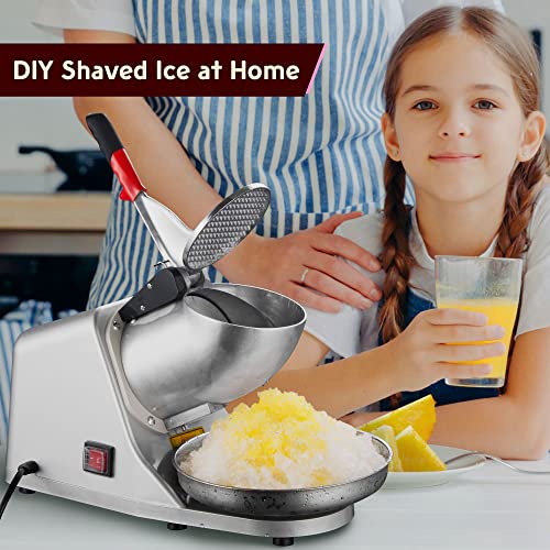 300W Electric Ice Shaver Machine Dual Blades Snow Cone Maker Shaving Crusher 143 lbs/hr