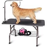 Polar Aurora Pingkay Black 30"/36"/48" Heavy Duty Pet Professional Dog Show Stainless Steel Foldable Grooming Table w/Adjusta