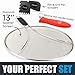 Chefast Splatter Screen Set: 13 Inches Stainless Steel Oil Splash Guard, Grill and Cooking Pan Scrapers, and Silicone Hot Handle Holder - Grease Screen for Frying Pans and Skillet